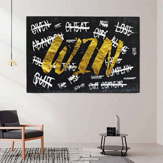 WIN Motivational Canvas Wall Art-GraffitiWallArt