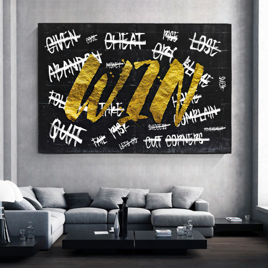 WIN Motivational Canvas Wall Art-GraffitiWallArt