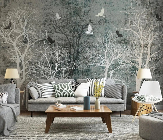 Winter Solitude - Forest Wallpaper Murals-GraffitiWallArt