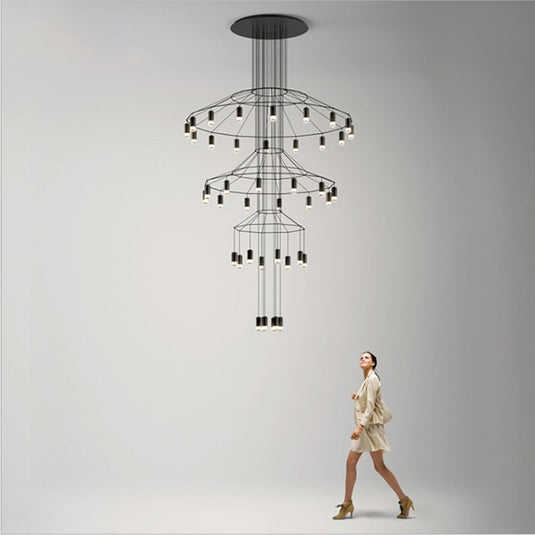 Wireflow LED Chandelier - Illuminate Your Space-GraffitiWallArt