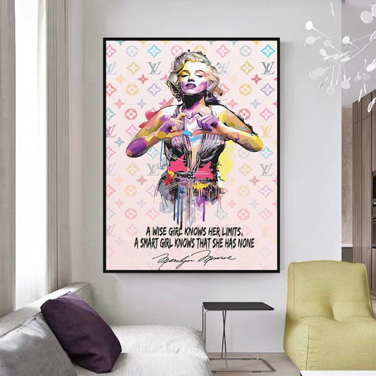 Wise Girl: Marilyn Monroe Pop Icon Wall Art-GraffitiWallArt