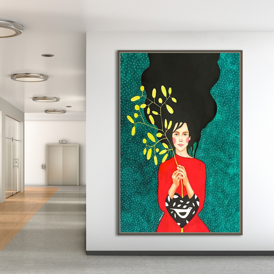 Women Empowerment - Flower Women Canvas Wall Art-GraffitiWallArt