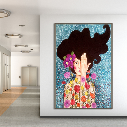 Women Empowerment - Flower Women Canvas Wall Art-GraffitiWallArt