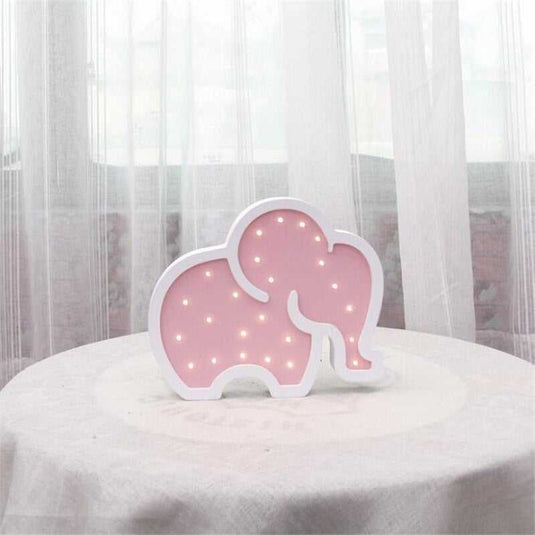 Woodiness Baby Elephant LED Bedside Lamp - Kids Bedside Lamp-GraffitiWallArt