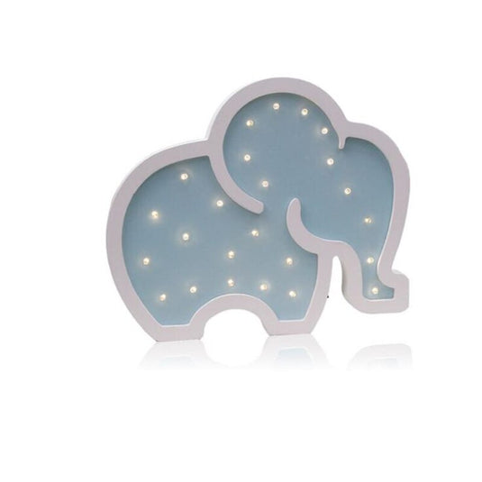 Woodiness Baby Elephant LED Bedside Lamp - Kids Bedside Lamp-GraffitiWallArt