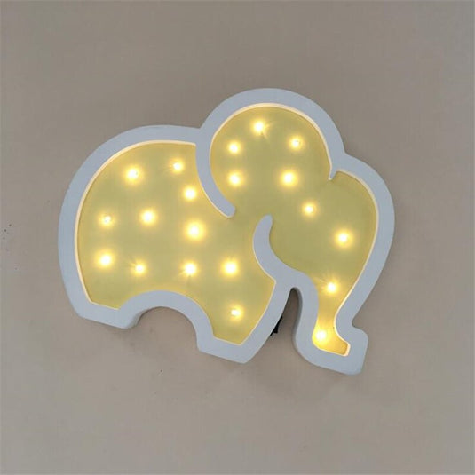 Woodiness Baby Elephant LED Bedside Lamp - Kids Bedside Lamp-GraffitiWallArt