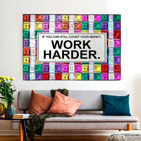 Work Harder Canvas Wall Art-GraffitiWallArt